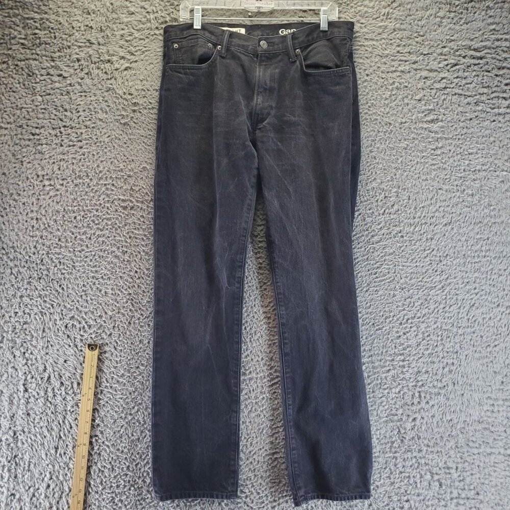Gap Jeans Mens 33x34 Black Straight 1969 Denim Classic Fit Casual Style